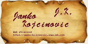 Janko Kojčinović vizit kartica